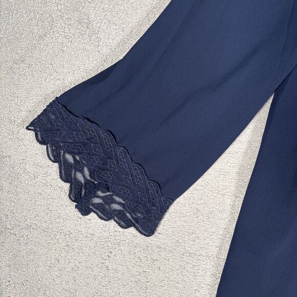 NWT ASTR The Label Shift Dress Mini Womens Sz XL Navy Blue Embroidered Lace - Picture 5 of 13